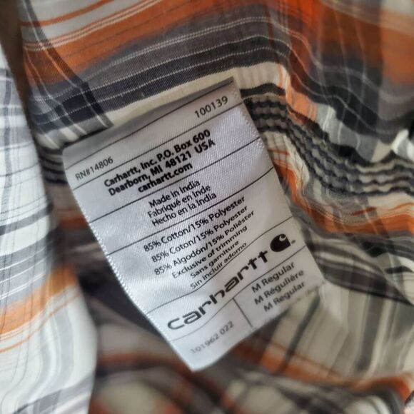 Carhartt Plaid Short Sleeve Button Up Shirt Men’s Medium Relaxed Fit Workwear - Picture 5 of 7